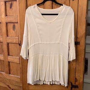 cream gauze fully lined dress